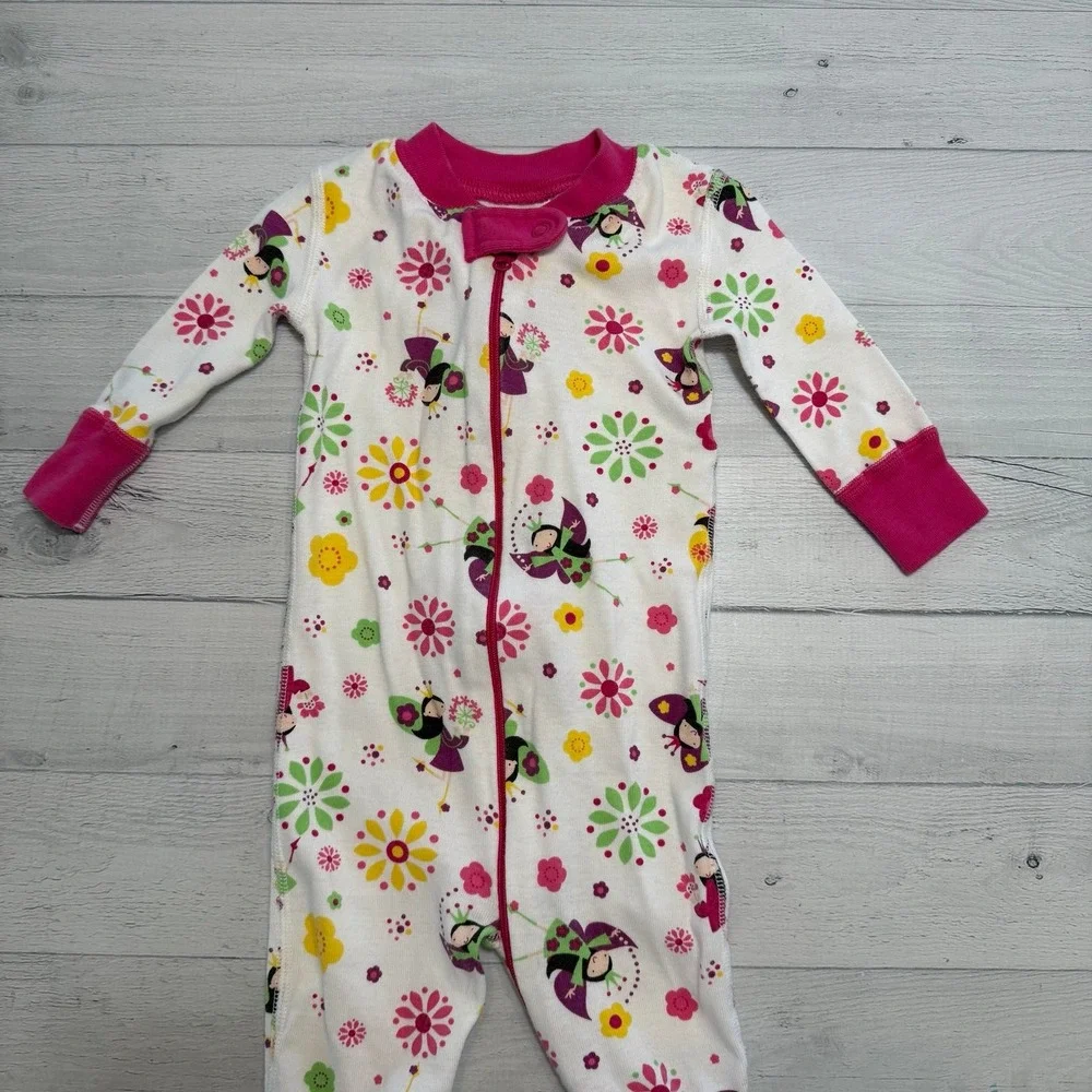 Hanna Andersson girls footless sleeper fairies‎ size 60 6-9 months